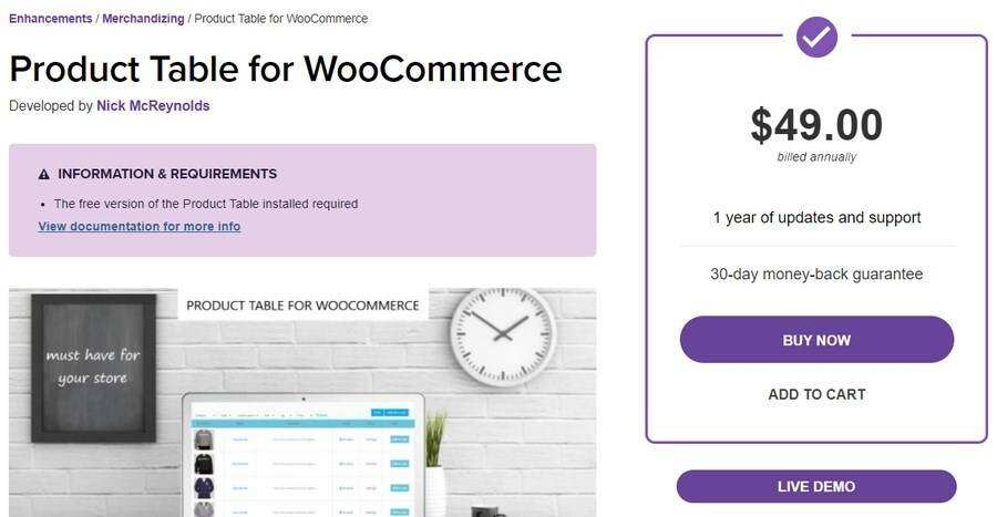 使用插件轻松创建WooCommerce产品表插图6